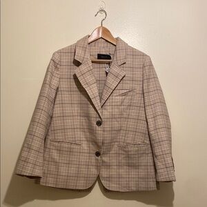 ASM ANNA Plaid Tan Women's Blazer. Size XSS . New